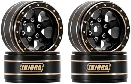 INJORA 1.0" Brass Beadlock Wheels for 1/24 1/18 RC Crawler Upgrad...