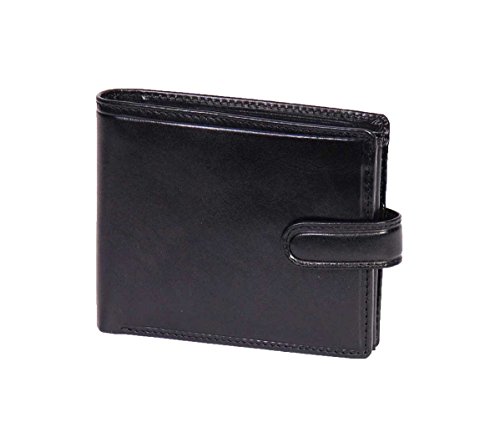 Portefeuille en cuir luxe homme grand format bifold noir idéal pour le quotidien