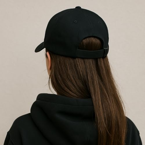 Boné Liso Preto Basico Ajustavel de Fitão Masculino Feminino Aba Curva Strapback