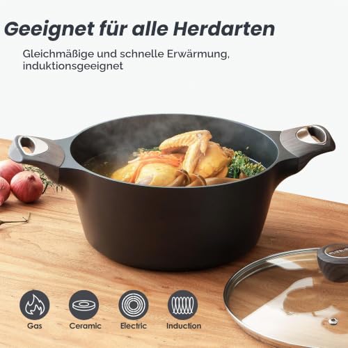 SENSARTE Kochtopf 24 cm, Topf Induktion mit Deckel, 4.5L – Ansicht 6