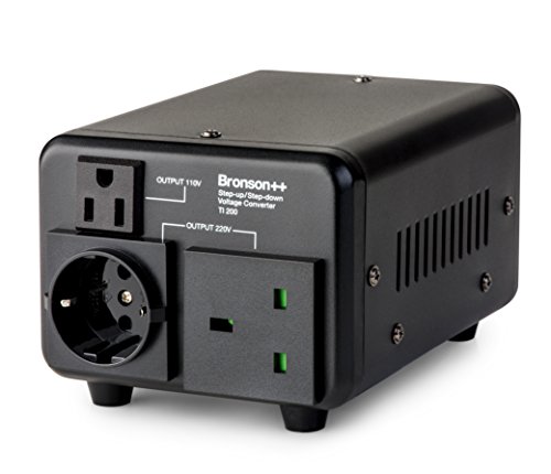 Bronson TI-200 Spannungswandler 230/220V 110/120V 200 W | Step-Up/Down Voltage Converter for 110V Devices and USA Travel Leise Leicht