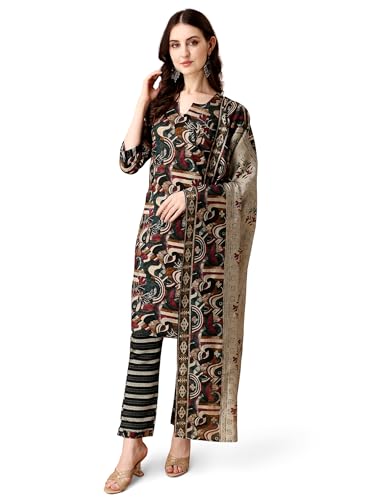 Kurta ensemble fluide coton anti-froissement pantalon vert S