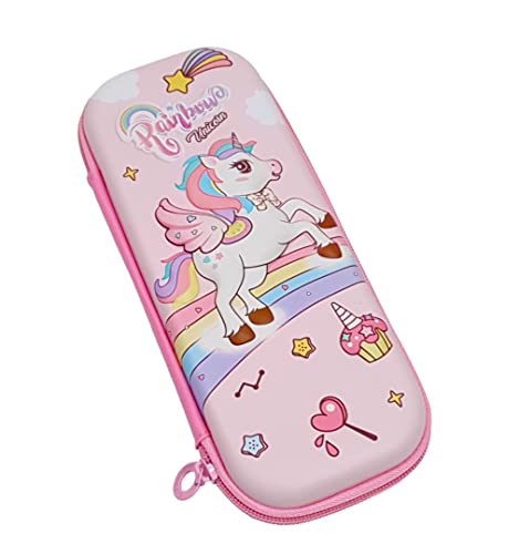 Image of Crackles rackles Premium Stylish Unicorn Print Hardtop EVA Pencil Case Pouch School Kids, Girls and Boys (Multiple olors and Designs) Pack of 1