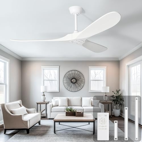 heimo 60 Inch White Ceiling Fan No Light