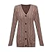 Kenhansion Button Down Cardigan Sweater for Women Lightweight Open Front Long Cable Knit Warm Outerwear Fall Coat with Pocket (Pink,Medium)