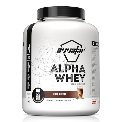 Image of avvatar ALPHA WHEY PROTEIN | 2Kg | Cold Coffee Flavour | 25g Protein | 50 Servings
