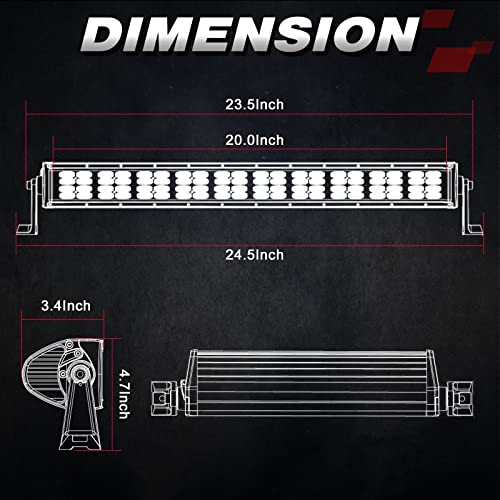 Image of OFFROADTOWN 20 Inch 320W LED Light Bar Quad Row Off Road Driving Light