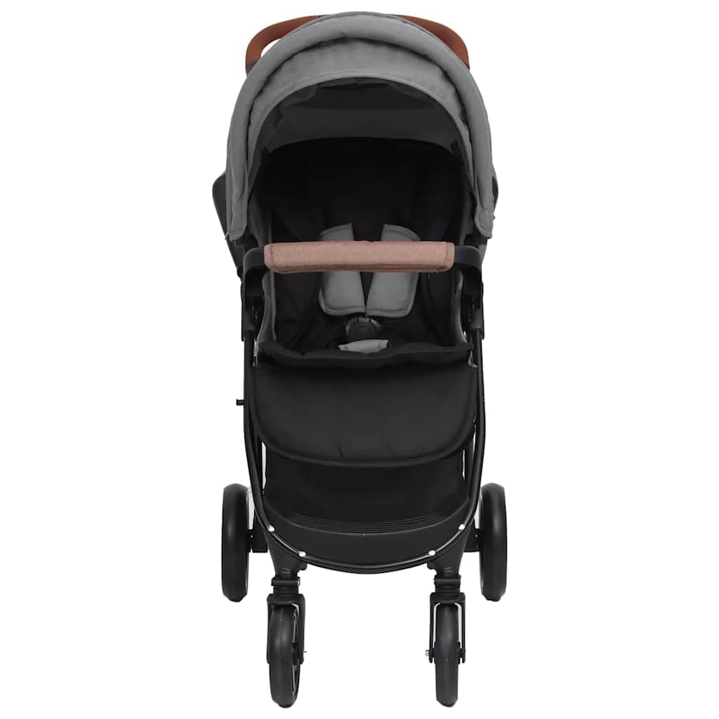 Genérico Carrito de bebés 2 en 1 de Acero Gris Claro,Bebés y niños pequeños,Transporte de bebés,Cochecitos de bebé,10371