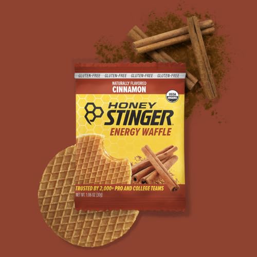 Image of Honey Stinger Organic Gluten Free Cinnamon Waffle, Energy Stroopwafel for Exercise, Endurance and Performance, Sports Nutrition for Home & Gym, Pre and Post Workout, 16.96 Ounces (Pack of 16)