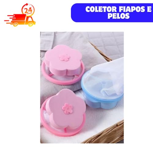 Filtro Coletor de Pelos e Fiapos para Máquina de Lavar, 15 x 9 cm, Plástico, Azul e Rosa