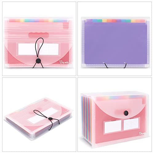 Uquelic Pasta de arquivo expansível com 24 bolsos – organizador de armazenamento de documentos expan