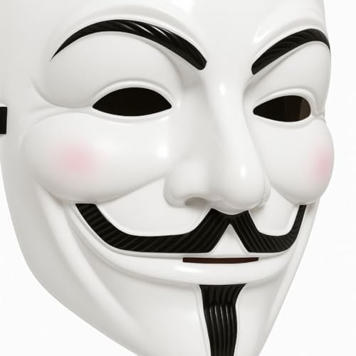 Image of WANNA PARTY V for Vendetta Comic Face Mask Anonymous Guy Fawkes, White