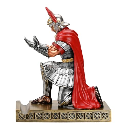 HDMbigmi Centurion Cloak Warrior Knight Pen Holder Mobile Phone Stand Desk Organizers and Accessories as Gift for Office and Home (Silver) - Image 3