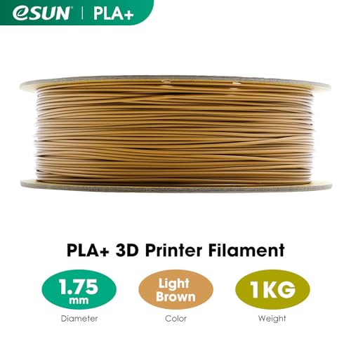 eSUN PLA+ Filament 1.75mm, 3D Printer Filament PLA Plus, Dimensional Accuracy +/- 0.03mm, 1KG Spool (2.2 LBS) 3D Printing Filament for 3D Printers, Light Brown - Thumbnail 2