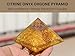 Jet Citrine Orgone Pyramid for Desk Decor, Crystal Energy Pyramid (Approx 3 Inch) Handmade Resin Pyramid with Natural Citrine Chips