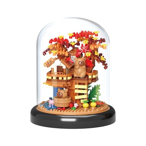 POSO ブロック おもちゃ 色とりどりの花 立体パズル 鉢植え四季の樹上ハウス ガラスドーム ミニブロックセット 6種セット インテリアデコレーション DIY玩具 14歳以上向け 子供 大人 祝い 新年 ギフト 誕生日 クリスマス プレゼント 贈り物 冬