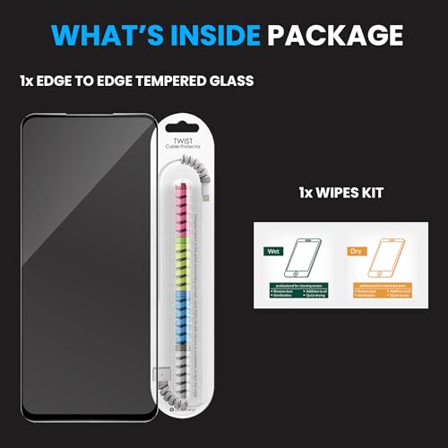 Image of ArmourPro Military Grade Gorilla Tempered Glass Screen Protector Compatible for Oppo A3 Pro, A3x and Oppo 12X with Edge to Edge Coverage, Cable Protector and Easy Installation kit (6.7 Inch)