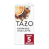 TAZO Espresso Chai Latte, Black Tea Concentrate, Easy to Serve Espresso Chai Tea for Everyday Cafe Style Lattes, Hot or Iced Coffee-like experience, Barista Approved, 32oz Tea Mix Carton