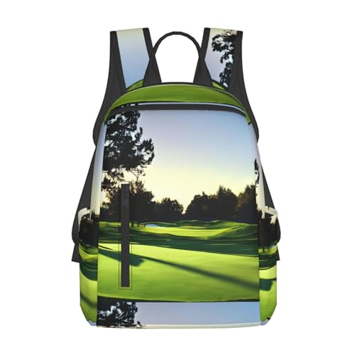 Sac à dos imprimé golf léger et noir en taille unique pour le quotidien