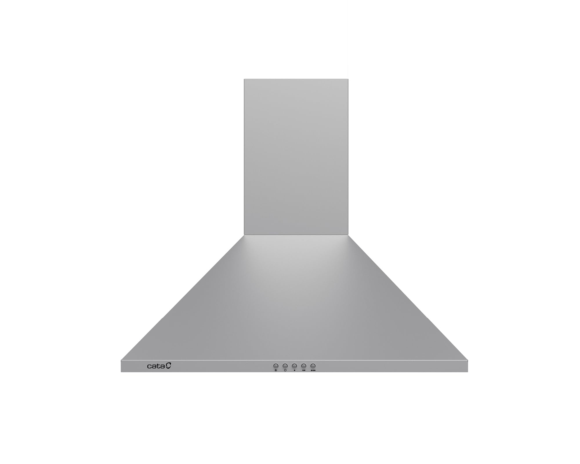 CATA Omega 600 Campana Extractora Decorativa Piramidal de 60 cm, 645 m³/h, 3 Velocidades, Control Mecánico, Tira LED, Filtros Lavables, Clase C, Acero Inoxidable