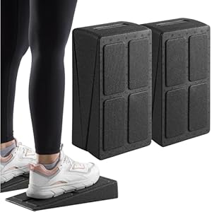 Navaris Squat Wedge Block – Set of 2 – Adjustable Foot & Calf Stretcher – Durable Yoga Blocks also for Gymnastics – Foam Slant Board for Strength & Flexibility