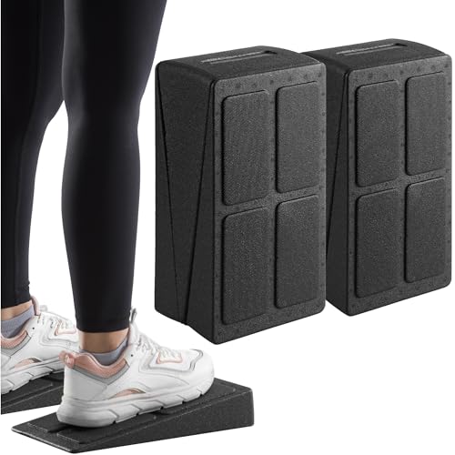 Navaris knäböj kilblock – set med 2 – justerbar fot- och vadstretchare – hållbara yogablock även för gymnastik – skumlutande bräda för...