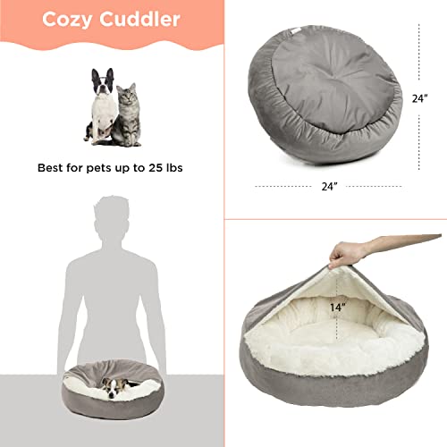 Best-Friends-by-Sheri-Cozy-Cuddler-Ilan-Microfiber-Hooded-Blanket-Cat-and-Dog-Bed-in-Gray-23x23 - Cucciolini Doodles Best-Friends-by-Sheri-Cozy-Cuddler-Ilan-Microfiber-Hooded-Blanket-Cat-and-Dog-Bed-in-Gray-23x23