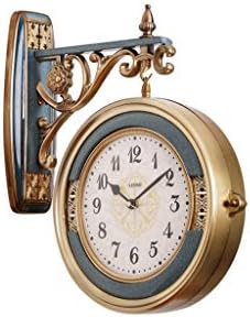 Wall Clock for Living Room Kitchen Living Room Double-sided Clock Creative Light Luxury Mute Clock Retro Double-sided Wall Clock / Outdoor Double-sided Wall Clock / Gallery Decorative Wall Clock Home/