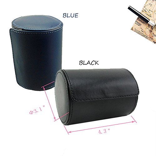 Men's Necktie Travel Case , Tie Anti-Wrinkle Organizer Box - Formal Cylinder Shape (Blue) #TOP5