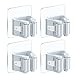 O'woda 4 Pezzi Portascope e Portaspazzole Muro Montato, Porta Scope Parete Holder Autoadesiva, Ganci Portascope Mop per Bagno, Soggiorno, Balcone, Camera, Salvaspazio (Bianco)
