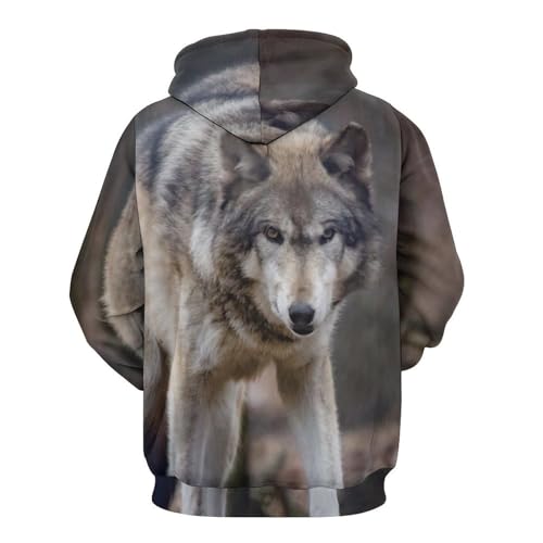 Sweats à capuche loup contre le froid avec ce pull unisexe confortable manche longue S