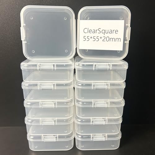 Image of 12 Pcs Clear Small Plastic Storage Containers with Lids, Ideal for Craft Supplies, Jewelry, Small Toys, Beads, Office & Household Organization