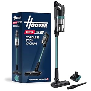 Hoover HF1 Plus Pet Cordless Stick Vacuum Cleaner with Anti Hair Wrap, Turbo Suction Mode, Up to 45min Runtime, with Motorised Pet Tool, Multi-Floor Nozzle and Crevice Tool [HF1P10P]