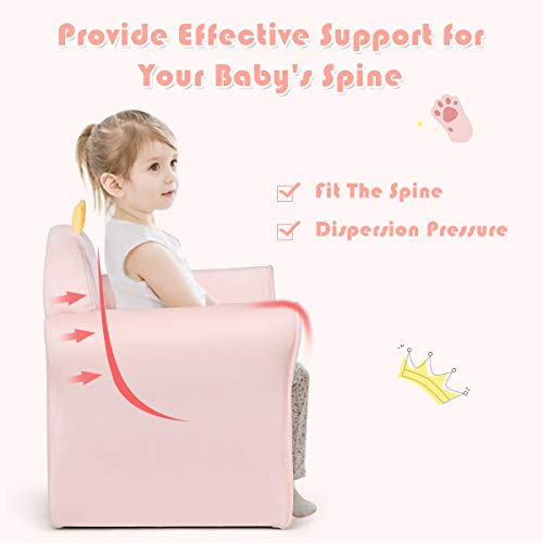 Costzon Kids Sofa, Children Armrest Chair With Pattern, Toddler Furniture W/Sturdy Wood Construction For Boys & Girls, Armrest Couch For Preschool Children, Lightweight Children Sofa Chair (Lamb) #TOP3