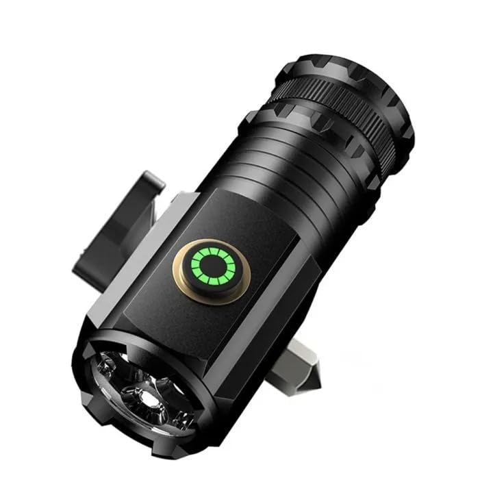 Pullox Mini Super Power Flashlight Strong Bright USB Rechargeable Pen Lights Holder Long-Range Outdoor Waterproof 3LED Multi-Function Emergency Portable Clip on Caps Torch Light-image-32