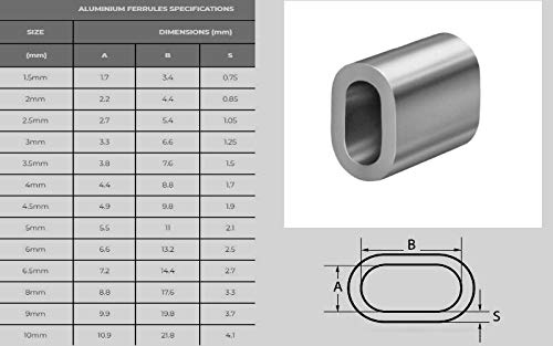 Uxcell 1/4" 6mm Aluminum Crimping Loop Sleeve Double - View #2