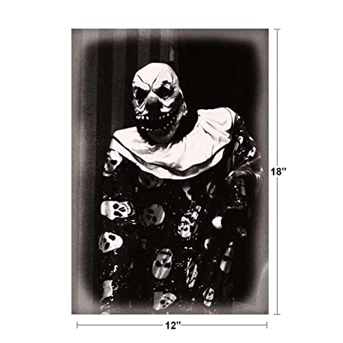 Creepy Clown With Scary Teeth Black And White B&W Photo Photograph Spooky Scary Halloween Decorations Cool Wall Decor Art Print Poster 12X18 #TOP3