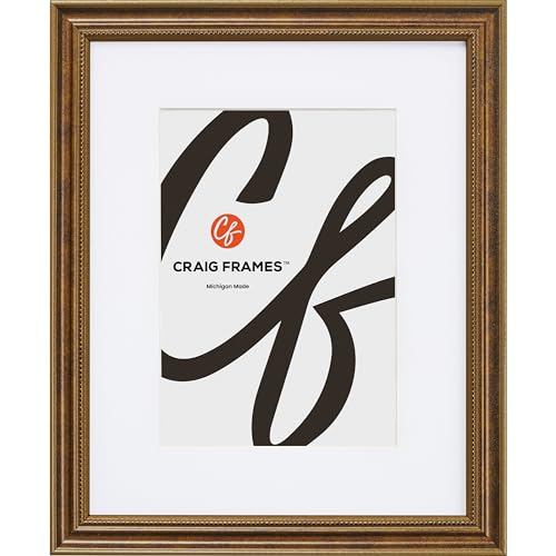 Craig Frames 30x30 Bronze Picture Frame Matted to 24x24, Wood Wall Decor