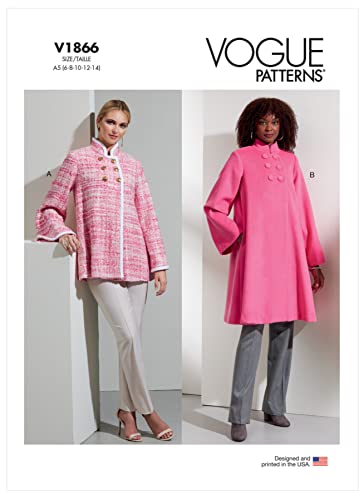 Vogue Patterns V1866F5 Misses Jacket F5 (16-18-20-22-24), Multicoloured, Sizes 16-18-20-22-24 - Image 2
