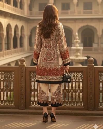 Image of SHYAMMURLI Fashion Women Co-Ord Set Cotton Blend Kurta Pant Set | Rayon Slub & Poly Rayon Fabric | Stylish Ethnic Outfit for Women & Girls | Comfortable