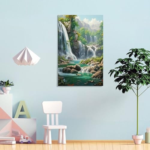 Tableau cascade murale en impression sur toile decoration salon 30x45cm - 4