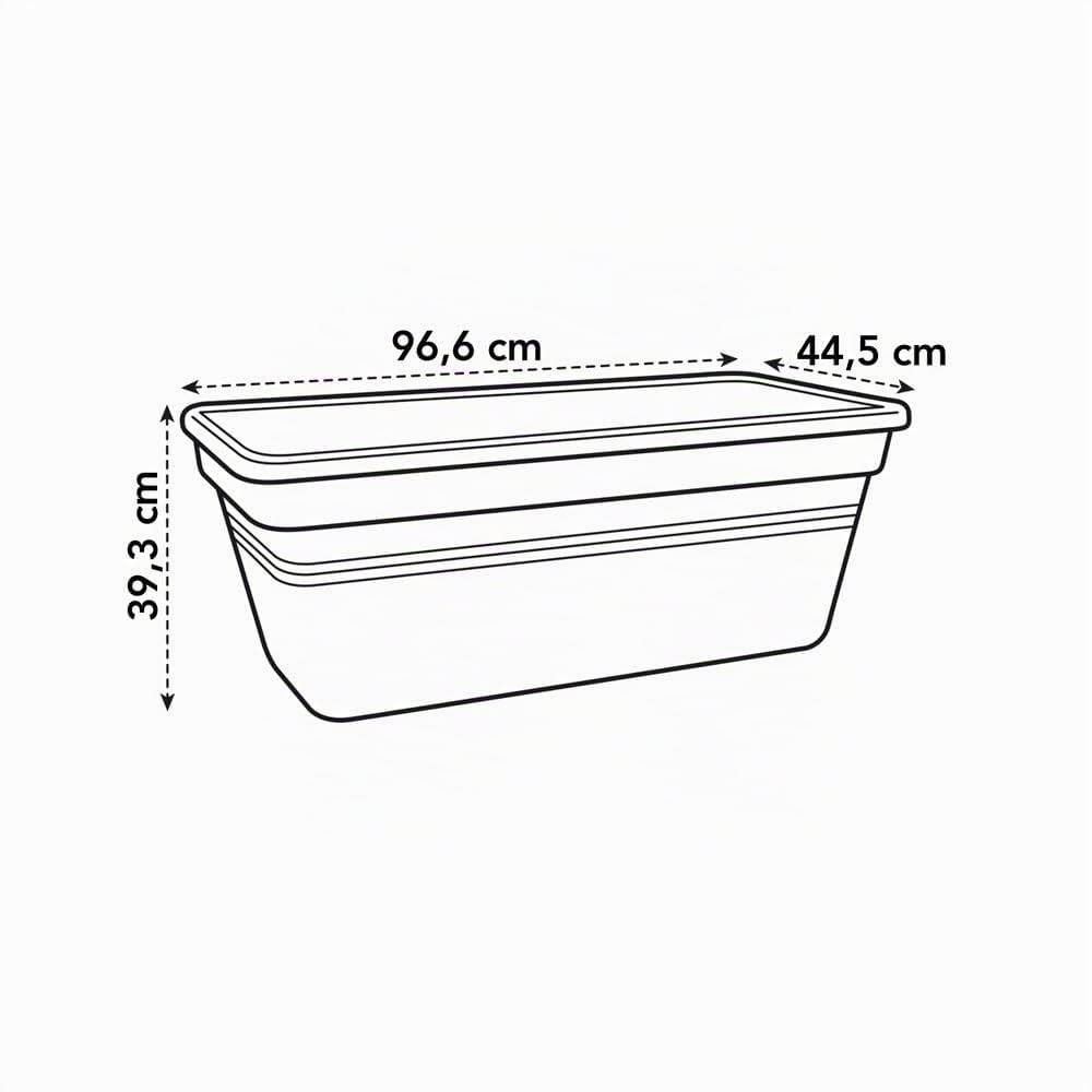 Elho Green Basics Garden Xxl 100cm Fioriera per Piante - Mild Terra | L 44.5 x P 96 x A 39.5 cm | Adatto per uso esterno