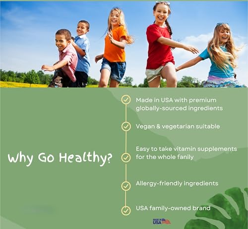 Go Healthy DHA Omega 3 Drops for Kids, Toddlers & Infants - Vegan Fish Oil Alternative - Supports Brain & Eye Development, Just 3 Ingredients, Organic Orange Flavor, 30-60 Servings