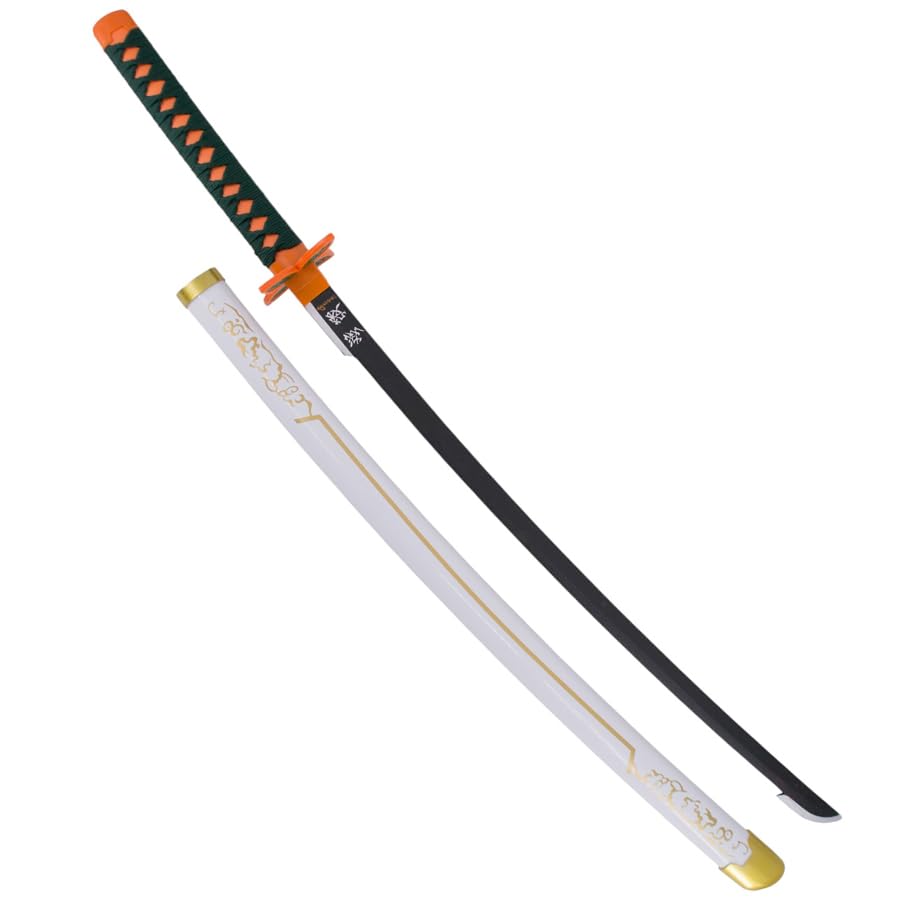 ECOMMUR Bokken Decorativa para Deporte de Katana | Espada Decorativa o Juego de Madera de bambú. Uso exlusivo Deportivo. Color: Negra y Naranja