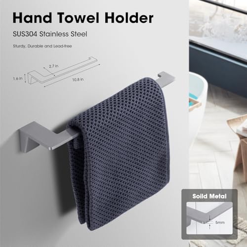Barre porte-serviettes en acier inoxydable et accessoires de bain - 4