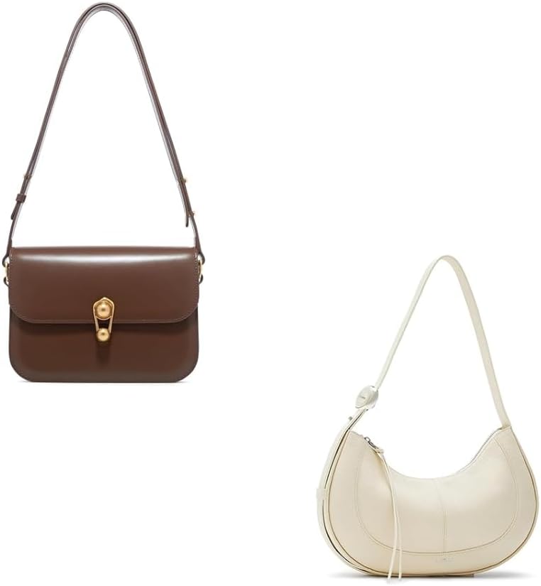 LA'FESTIN Leather Purse Bags For Women: Black Shoulder Handbags Crossbody Bag