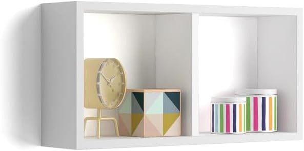 Mobili Fiver, Wall-Mounted Cube Shelf, First, Matt White, Made in Italy