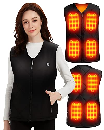 Lvkakmox Women Heated Vest, Collarless Lightweight Womens Heated Jacket Vest, 5 Heating Levels, 8 Heating Zones, Unique Gift For Womens (Battery Not Included) #TOP22