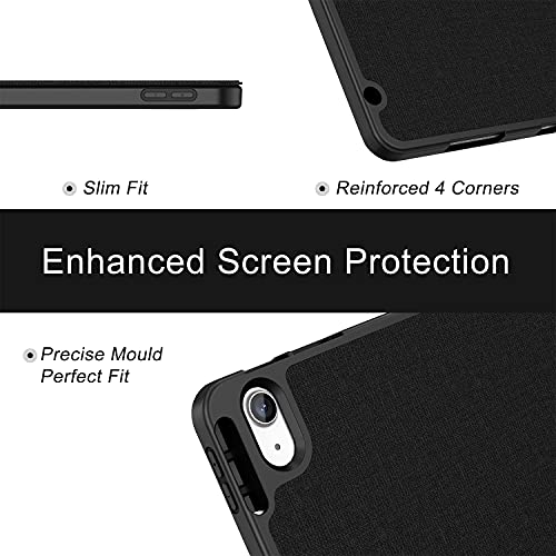 Soke Ipad Air Case 5Th/4Th Generation 10.9 Inch With Pencil Holder - [Full Body Protection + Apple Pencil Charging], Soft Tpu Back Cover For 2022 New Ipad Air Gen 5 & 2020 Ipad Air Gen 4, New Black #TOP5