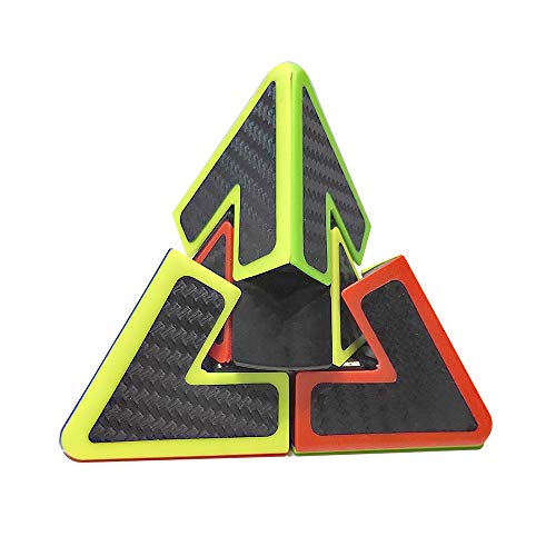SUN-WAY 2x2 Pyramid Speed Cube 2x2 Carbon Fiber Sticker Pyraminx Magic Cube Triangle Twisty Speed Cube Puzzle Toys Brain Teasers
